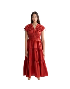 Платье Gathered Tied short sleeve midi, красный Scotch&soda