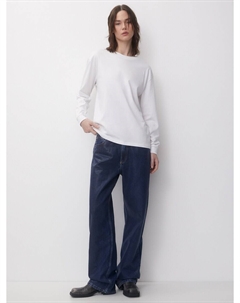 Джинсы с широкими штанинами, темно-синий Pull & bear