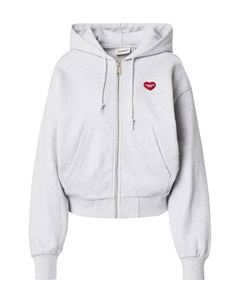 Толстовка с капюшоном на молнии Heart II Hartt, светло-серый Carhartt wip