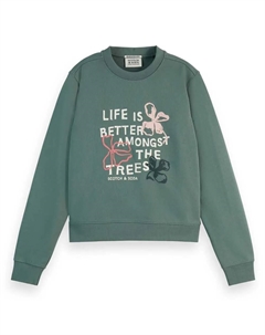 Толстовка Puff Artwork Regular Fit, зеленый Scotch&soda