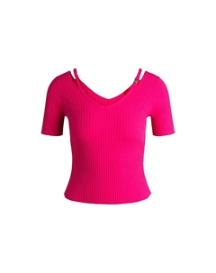 Футболка Shata 01 short sleeve v neck, розовый Hugo