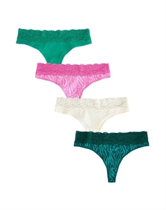 Стринги, цвет Cream/Emerald/Dark green/Neon pink Next