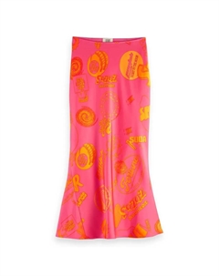 Юбка UFS00597M Satin midi skirt, розовый Scotch&soda