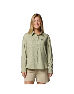 Рубашка с длинным рукавом Silver Ridge Utility Patterned, зеленый Columbia