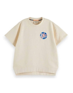 Толстовка Split Hem Graphic, бежевый Scotch&soda