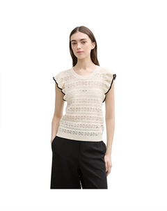 Свитер Knit Volants, бежевый Tom tailor