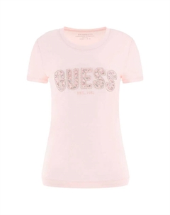 Футболка с коротким рукавом Cn Logo Lace, розовый Guess