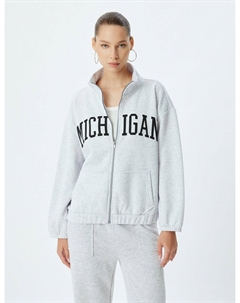 Толстовка с капюшоном на молнии, пятнистый серый Koton