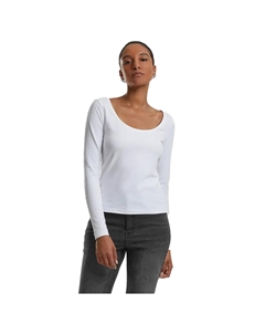 Лонгслив Wide Neck, белый Urban classics