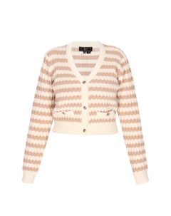 Вязаный кардиган, цвет Beige/White Faina