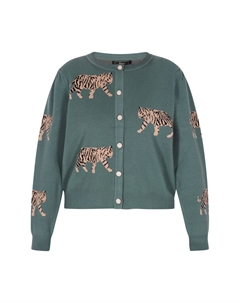 Вязаный кардиган, темно-зеленый Faina