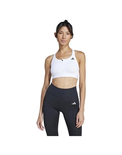 Спортивный бюстгальтер Powerreact Zip Medium Impact Sports Bra, белый Adidas