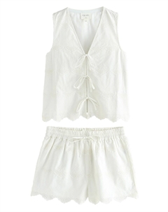 Короткий пижамный комплект, белый Next