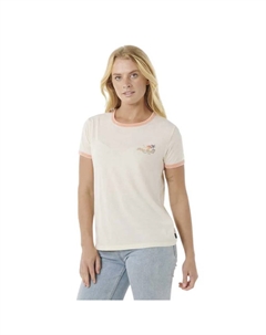 Футболка с коротким рукавом Swell Lines Ringer, бежевый Rip curl