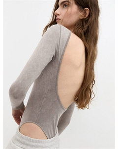 Боди-рубашка, светло-серый Pull & bear