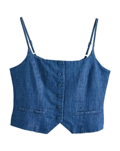 Жилет, синий деним Next