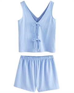 Короткий пижамный комплект, светло-синий Next