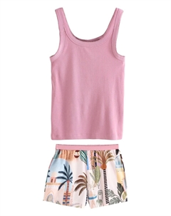 Короткий пижамный комплект, розовый Next