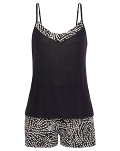 Короткий пижамный комплект, черный Lascana