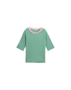 Футболка с коротким рукавом Striped Raglan, зеленый Tom tailor