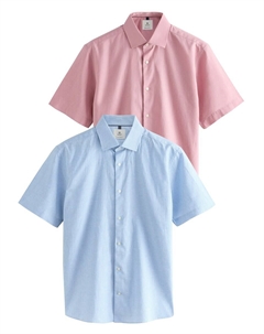 Рубашка на пуговицах классического кроя, цвет Light blue/Dusky pink Next