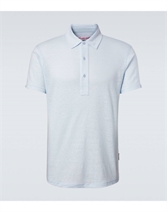 Поло из льняного джерси Sebastian, Springwater Blue Orlebar brown