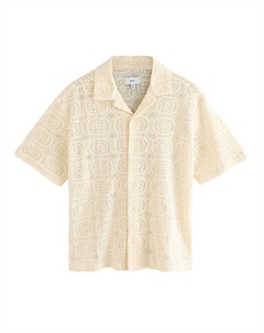 Рубашка на пуговицах классического кроя, кремовый Next