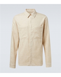 Хлопковая и льняная вельветовая рубашка-оверсайз, Natural Rick owens
