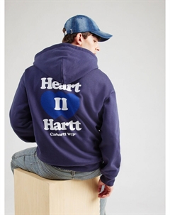 Толстовка с капюшоном на молнии Heart II Hartt, синий/темно-синий Carhartt wip