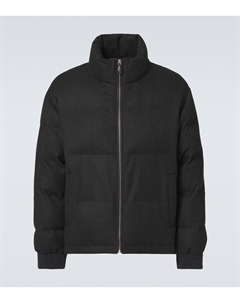 Пуховик из шерсти с узором «ёлочка», Midnight Grey Berluti