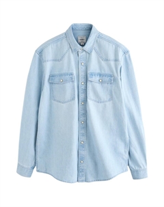 Рубашка на пуговицах классического кроя, светло-синий Next