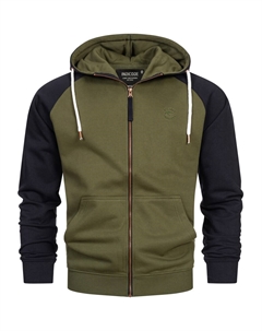 Толстовка с капюшоном на молнии Pulko, оливковый Indicode jeans