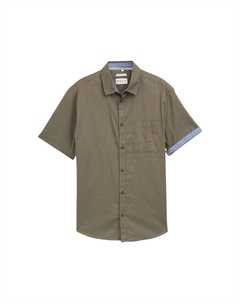 Рубашка на пуговицах классического кроя, оливковый Tom tailor