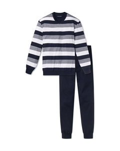 Длинная пижама, темно-синий Schiesser