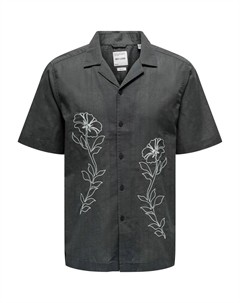 Рубашка на пуговицах Comfort fit ONSGali, темно-серый Only & sons