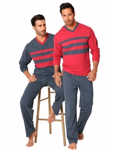 Длинная пижама, цвет Basalt grey/Red Le jogger