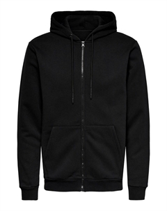 Толстовка с капюшоном на молнии классического кроя Ceres, черный Only & sons