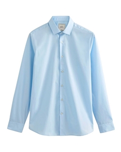 Рубашка Slim Fit на пуговицах, светло-синий Next