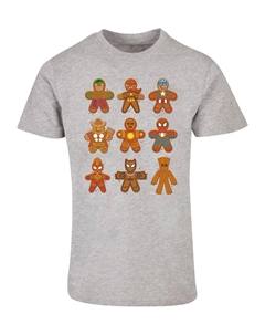Рубашка Marvel Universe - Christmas Gingerbread Avengers, пятнистый серый Absolute cult