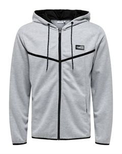 Толстовка с капюшоном на молнии ONSLiam, пятнистый серый Only & sons