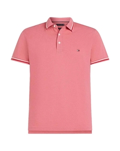 Поло с коротким рукавом Tipped Slim Fit, розовый Tommy hilfiger