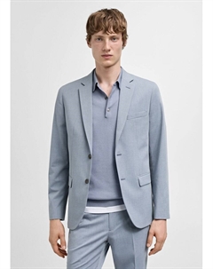 Приталенный деловой блейзер Paris, светло-синий Mango man