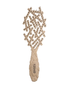 Плетеная массажная расческа для всех типов волос с нейлоновой щетиной Braided Comb Bio Beige Kosmoshtuchki