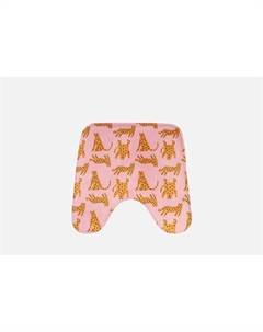 Коврик для туалета Забавные леопарды, розовый, оранжевый, 50x50 1 шт Joyarty