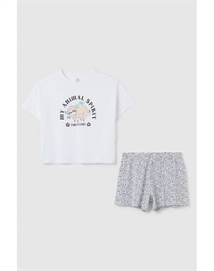 Пижама хлопковая с принтом Ovs