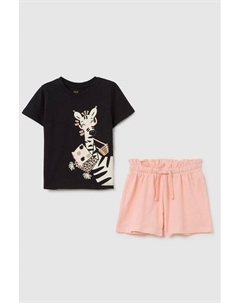 Комплект хлопковый из футболки и шорт Ovs