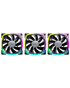 Вентилятор для корпуса Montech AX120 ARGB, 120х120x25, черный (3 шт.), (AX120 PWM BLACK 3 IN 1)