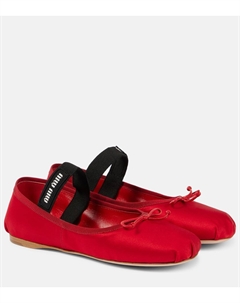 Балетки из сатина, Rosso Miu miu