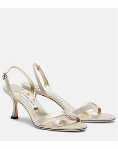 Эльси 70 сандалии из металлизированной кожи, Light Soft Gold Jimmy choo