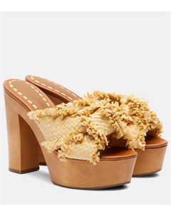 Платформы-мюли с эффектом рафии, Legno/Sabbia Dolce&gabbana